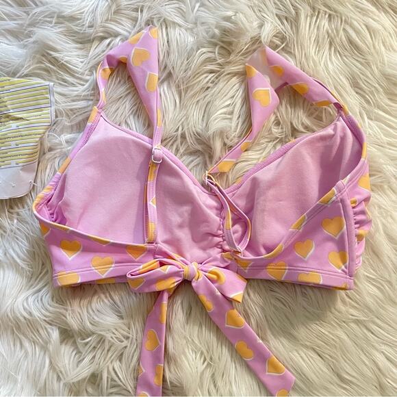Stoney Clover Lane Lilac Heart Flutter Ruffle strap bikini swim top D/DD D DD - Picture 7 of 10